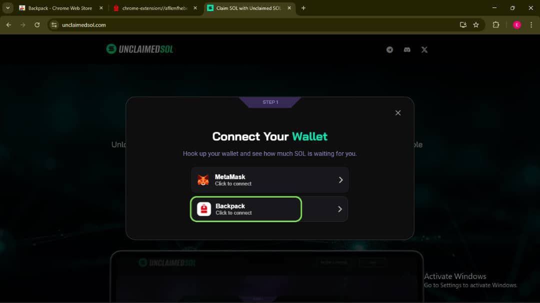 backpackwallet Mobile Search Address Bar