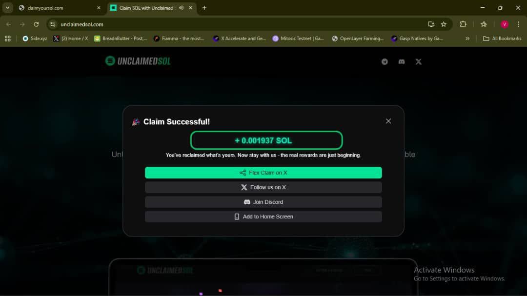 Phantom Web Claim SOL Success