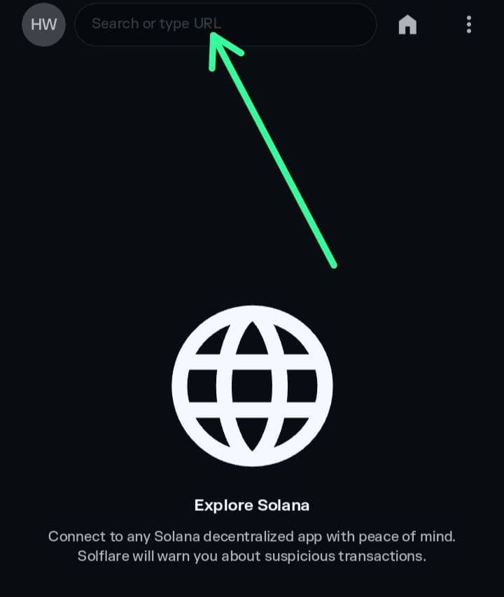 Solflare Mobile Search Address Bar