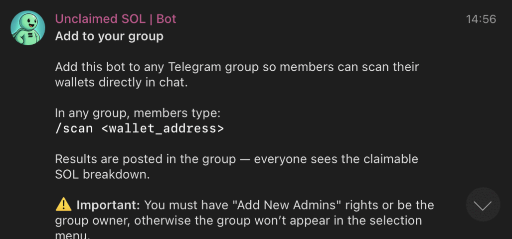 Telegram Bot Group Add